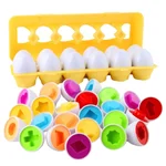 Joc Montessori de potrivire și asociere – set 12 ouă cu forme - imagine 3