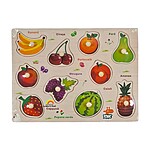 Puzzle încastru cu fructe în limba română, 10 piese - imagine 2