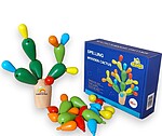 Joc din lemn de echilibru, îndemânare, atenție și construcție creativă Cactus