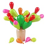 Joc din lemn de echilibru, îndemânare, atenție și construcție creativă Cactus - imagine 2