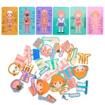 Joc tip puzzle cu anatomia corpului uman, fetiță – în limba română și engleză - imagine 5