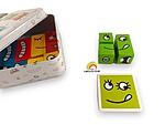 Jocul emoțiilor cu 12 cuburi colorate și 50 de carduri, în cutie metalică, 3 ani+ - imagine 2