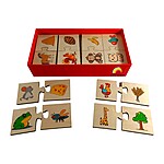 Puzzle de asociere din lemn cu 2 piese - imagine 3