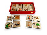 Puzzle de asociere din lemn cu 2 piese - imagine 2