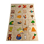 Puzzle de asociere din lemn cu 2 piese - imagine 4