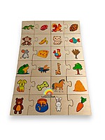Puzzle de asociere din lemn cu 2 piese - imagine 4