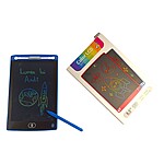 Tabletă cu ecran LCD de 8", pentru scris și desenat, cu buton de ștergere -  albastră