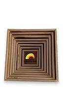 Cuburi de stivuit din lemn – Turn Montessori cu 8 cuburi din lemn cu forme, cifre și animale, limba română - imagine 7