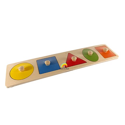 Puzzle încastru Montessori cu 5 forme geometrice