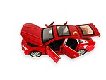 Mașinuță metalică cu sunete și lumini, roșie, 15.5 cm - imagine 4