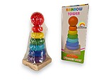 Piramidă de stivuire curcubeu Rainbow Tower, 14 cm