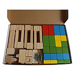 Circuit de construit din lemn cu bile din sticla Marble Run, 42 piese - imagine 4