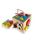 Cub educativ din lemn cu 9 activități Montessori - imagine 8