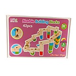 Circuit de construit din lemn cu bile din sticla Marble Run, 42 piese - imagine 5