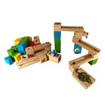 Circuit de construit din lemn cu bile din sticla Marble Run, 42 piese - imagine 2