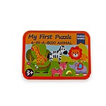 Set de 6 puzzle cu animale sălbatice în cutie metalică - imagine 4