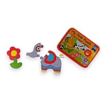 Set de 6 puzzle cu animale sălbatice în cutie metalică - imagine 3