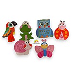 Set de 6 puzzle cu insecte și păsări în cutie metalică