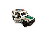 Mașinuță metalică de poliție, albă, 9.5 cm - imagine 2