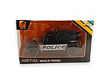 Mașinuță metalică de poliție, neagră, 9.5 cm - imagine 5