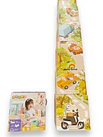 Cuburi de stivuit din carton – Turn Montessori cu 10 cuburi din carton gros - imagine 7