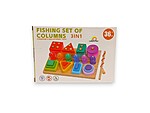 Joc educativ 3 în 1 Montessori – sortator, pescuit și joc de asociere forme - imagine 5