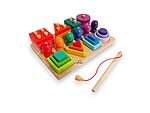 Joc educativ 3 în 1 Montessori – sortator, pescuit și joc de asociere forme - imagine 2