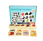 Joc de asociere cu Umbre – 36 piese asortate: fructe, haine, jucării și obiecte