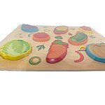 Puzzle încastru 3D din lemn cu legume - imagine 2