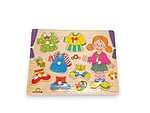 Puzzle încastru îmbracă fata cu codițe, 8 piese