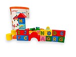 Cuburi din lemn de construit - set 40 de piese cu litere