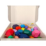 Pietre de stivuit și de echilibru din lemn - set cu 20 de piese colorate - imagine 3