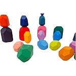 Pietre de stivuit și de echilibru din lemn - set cu 20 de piese colorate - imagine 5