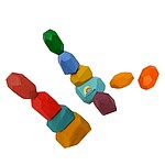 Pietre de stivuit și de echilibru din lemn - set cu 11 piese - imagine 6