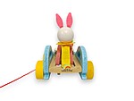 Mașinuță de tras din lemn - model Iepuraș - imagine 4