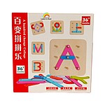 Joc educativ de tip Montessori, Geoboard din lemn - imagine 2