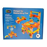 Scăunel. Jucărie educativă pentru asamblat tip banc de lucru, cu șuruburi din lemn și plastic - imagine 8