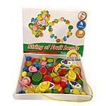 Mărgele din lemn cu fructe de șnuruit/înșiruit - 55 de piese - imagine 2