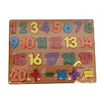 Puzzle încastru 3D din lemn cu numere și operații matematice