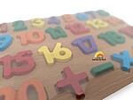Puzzle încastru 3D din lemn cu numere și operații matematice - imagine 2