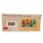 Joc Montessori 3 în 1, sortator cu fructe și joc de pescuit și șnuruit - imagine 6