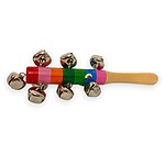 Jucărie muzicală baghetă din lemn cu 10 zurgălăi, 19 cm - imagine 2
