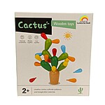 Joc din lemn de echilibru, îndemânare, atenție și construcție creativă Cactus Wooden Toy - imagine 2