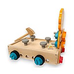 Jucărie educativă pentru asamblat tip banc de lucru cu unelte, din lemn și plastic - imagine 7