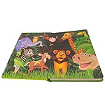 Carte educativă cu 6 puzzle-uri din carton gros - model animale de la Zoo - imagine 3