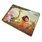 Carte educativă cu 6 puzzle-uri din carton gros - model animale de la Zoo - imagine 6