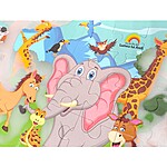 Carte educativă cu 6 puzzle-uri din carton gros - model animale de la Zoo - imagine 7