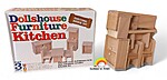 Set de mobilier din lemn pentru bucătărie destinat căsuțelor de păpuși - imagine 3