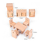 Set de mobilier din lemn pentru bucătărie destinat căsuțelor de păpuși - imagine 2