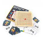 Joc educativ din lemn Tabla înmulțirii cu pioni, cartonașe și zaruri, Multiplication Board Game - imagine 2